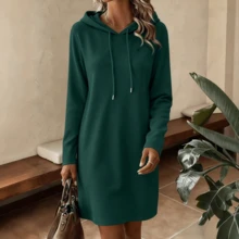Women Short Dresses - Dark Green - View 4