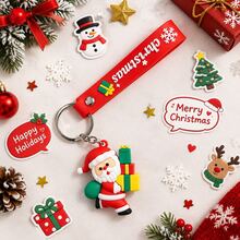 6-Piece Christmas Stationery Set - Includes 12-In-1 Ballpoint Pen, Keychain, Eraser, Notepad, And Mirror - Perfect Holiday Gift For Christmas And School Supplies - New Christmas Stationery Collection - Multicolor - View 3