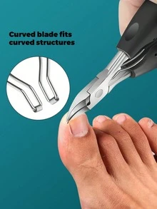 LRIS 5pcs Manicure & Pedicure Tool Set, Stainless Steel Nail Clippers And Cuticle Scissors Set, Includes Nail File And Nail Cleaner, Non-Slip Ergonomic Handle, Home And Salon Nail Care Supplies - Black - View 2
