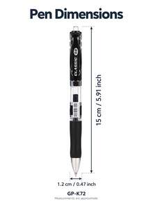 3/6/12pcs Retractable Gel Pens Set, 0.5mm Large Capacity Black, Dark Blue & Red Ink Pens, Smooth Writing Signature Pens For Students, Teachers, School Supplies & Office Stationery - Multiple Options Available - View 6