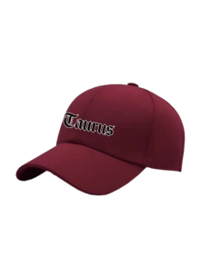 12 Zodiac Signs Baseball Cap, Vintage Gothic Letter Print Red Dad Hat, Adjustable Unisex Casual Cap, Holiday Party Daily Accessory, Couple Gift - Burgundy - View 6