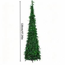 1.2m Slim Folding Christmas Tree, Multiple Colors Available, Stable Metal Base, Foldable Artificial Branches, Suitable For Indoor Home And Store Window Christmas Decorations - Multicolor - View 8