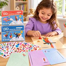 1pc Fun Puzzle Sticker - Children's 3D Geometric Collage Handmade DIY Intellectual Puzzle Sticker, Focus Early Education Educational Toy, Educational Activity Book, Suitable For Children, Student Interactive Game Sticker, Cultivate Creativity And Motor Skills, Includes Animals, Shapes, Colors - Creative Birthday, Christmas, Halloween Gift - Multicolor - View 9