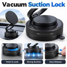 Magnetic Phone Holder, Suction Phone Mount, Car Phone Stand, Foldable Phone Holder, Vacuum Magnetic Base, 360° Rotation, Adjustable Viewing Angle, Aluminum Alloy, Compact Design For Car, Desk, Kitchen, Bathroom, Travel And Daily Use - Multicolor - View 3