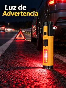 linterna de emergencia, linterna para auto, linterna multifuncional, linterna LED, linterna recargable,linterna emergencia auto,Linterna de Emergencia Multifuncional para Auto con , Cortador de Cinturón, Luz LED Lateral, Enfoque Ajustable, Luz de Advertencia, Panel Solar y Carga Tipo-C para Coche, - Rectangular - Ver 7