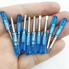 13-i-1 mini skruvmejselsats (6 spårskruvmejslar, 6 stjärnskruvmejslar, 1 plastbox), lämplig för leksaksreparation och DIY - 13-delars set (6 st raka + 6 st kors + 1 st ask) - Visa 7
