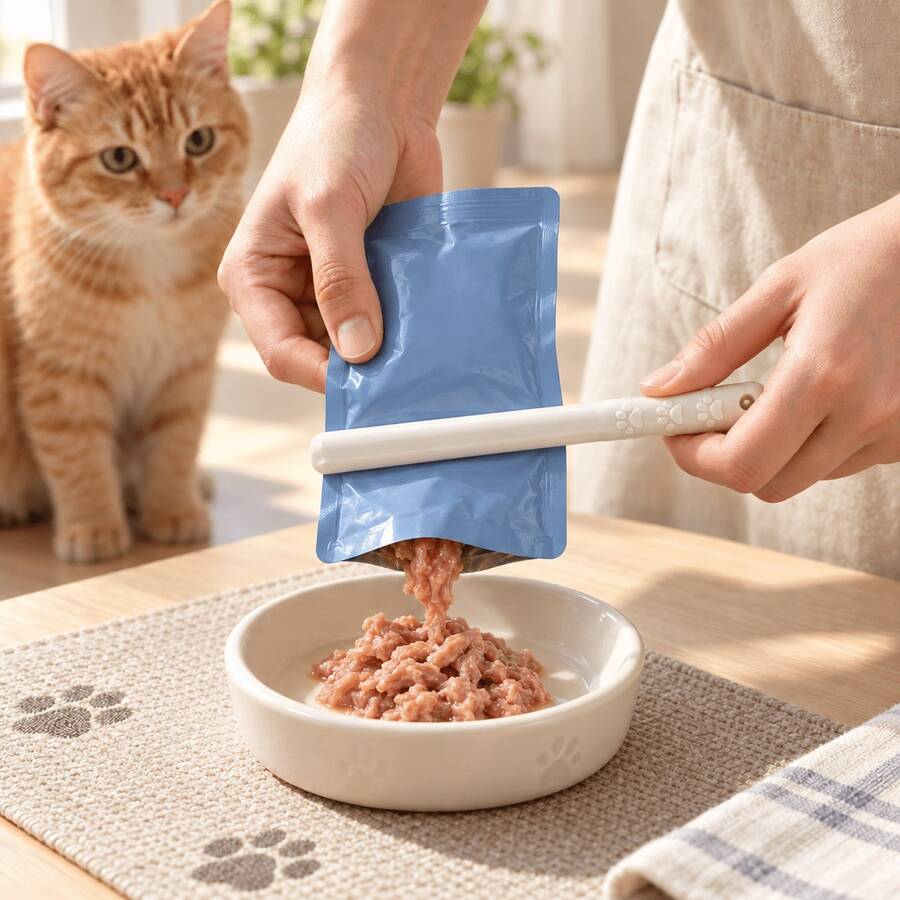 2026 New Cat Paw Shaped Pet Wet Food Squeezer, 1pc. Ergonomic Comfortable Grip Significantly Reduces Hand Fatigue And Protects Nails. Multi-Functional Opening Design, Widely Applicable To Different Sizes Of Pet Food Bags. - 500ml - View 1