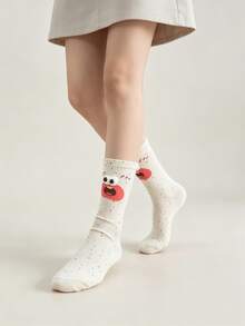 1/5 Pairs Funny 3D Eyeball Playful Expression Innovative Mid-Calf Socks - Multicolor - View 2