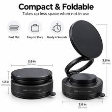 Magnetic Phone Holder, Suction Phone Mount, Car Phone Stand, Foldable Phone Holder, Vacuum Magnetic Base, 360° Rotation, Adjustable Viewing Angle, Aluminum Alloy, Compact Design For Car, Desk, Kitchen, Bathroom, Travel And Daily Use - Multicolor - View 4