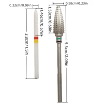 Easy Nail 2pcs Tungsten Steel Nail Drill Bit Set, 3/32" Cuticle Removal Polishing Buffing Drill Bits, Suitable For Manicure And Pedicure - Multicolor - View 12