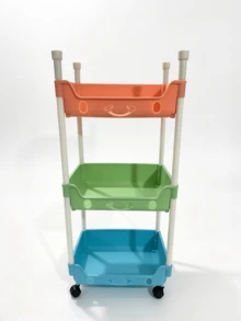 1 pieza Organizador de almacenamiento de aperitivos con estante de pie, carrito móvil de varias capas para juguetes y almacenamiento del hogar (color aleatorio) - Multicolor - Ver 9