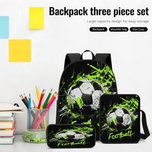Splatter Football Street Graffiti Style 2D Print 3 Pieces Set, Side Elastic Mesh Pocket Water Bottle Holder, Wide Thick Breathable Adjustable Shoulder Strap, Fashion Football Fan Commute Game-Watching Sports Travel Storage Set - Printed Bag - View 5