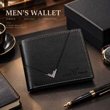 2PCS Men's Wallet And Belt Gift Set, PU Leather Bifold Wallet, Automatic Buckle Belt, Business Style, Birthday Christmas Father's Day Gift - Black - View 7