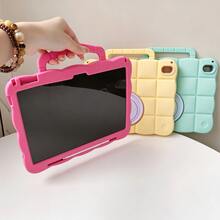 Shockproof Silicone Case With Handle & 360° Rotating Ring Kickstand, 6 Optional Ring Colors, Full Coverage Tablet Protective Cover For IPad - Multicolor - View 8