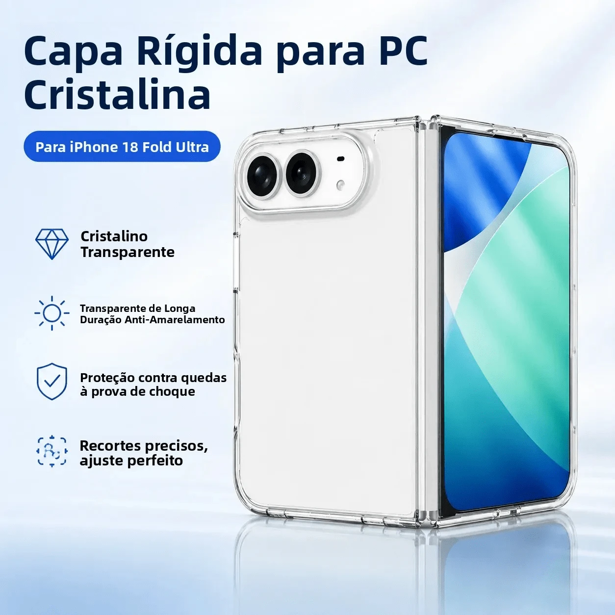 SKJL Transparent Foldable Screen Phone Case Compatible With Iphone Duo For Samung Galaxy Z Fold 8 Z Fold 8 Ultra Fold 7 Fold 6 Fold 5 Z Flip8 Z Z Flip6 Z Flip5 Case - Clear - View 1