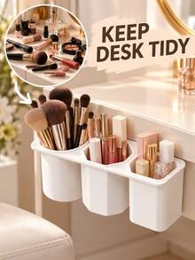 Large-Capacity, Multi-Functional Desktop Organizer. Suitable For Storing Cosmetics And Makeup Brushes, As Well As Pens, Stationery, Remote Controls, Keys, And More; Ideal For Use On Office Or Bedroom Desks. - Multicolor - View 4