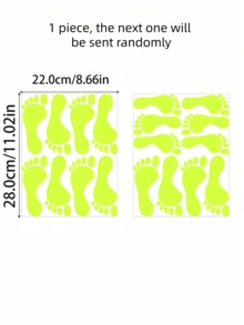 18pcs Glow-In-The-Dark Footprint Floor Stickers, Removable Glowing Footprint Wall Decals, Halloween Decorations, Halloween Party Supplies, Waterproof Stickers, Suitable For Walls, Stairs, Ceilings, Removable Glow-In-The-Dark Footprint Stickers For Guiding Flow And Path Marking - Multicolor - View 12