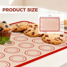 3pcs Silicone Baking Mats With Round Scale, Half Sheet Size Baking Liners, Suitable For Macarons, Cookies, Pastries And Baked Foods, Fits Standard Baking Trays - View 5