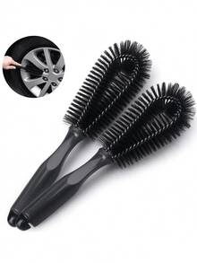 1pc Car Wheel Brush, Car Washing Brush, Tire Brush, Dedicated Cleaning Tool, Tire Rim Cleaning Brush, Multi-Functional Car Brush - Multicolor - View 2