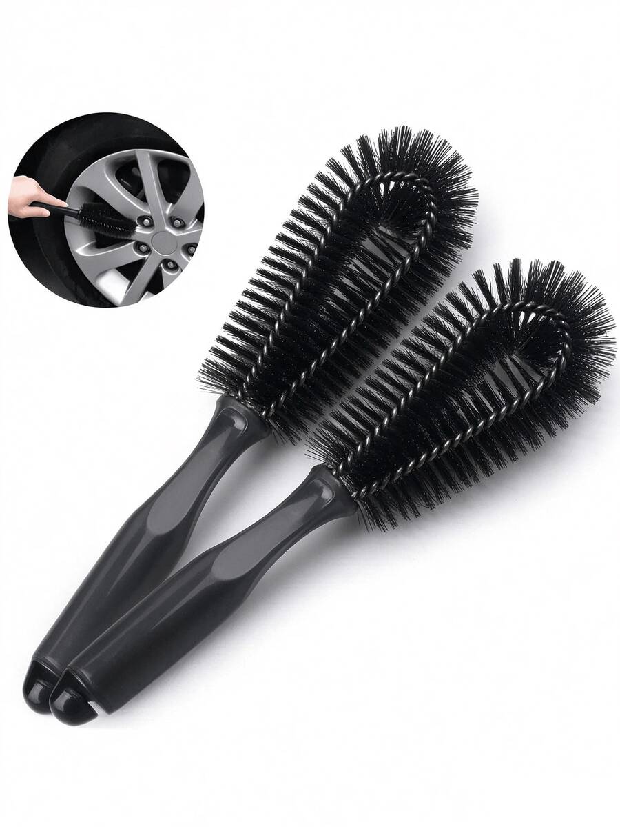 1pc Car Wheel Brush, Car Washing Brush, Tire Brush, Dedicated Cleaning Tool, Tire Rim Cleaning Brush, Multi-Functional Car Brush