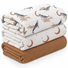 3pcs/Set Fine Cotton Swaddle Blankets, Breathable Soft Newborn Receiving Blankets, Swaddle Wrap Burp Cloths, Baby Baptism Essentials, Toddler Gifts - Multicolor - View 17