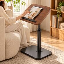 Adjustable C-Shaped Side Table With Tilting Rotating Desktop, Height Adjustable Laptop Desk For Sofa And Bed, Mobile Bedside Table With Edge Stopper, Portable Workstation For Reading, Studying, Home Office, Living Room And Small Spaces - Multicolor - View 11