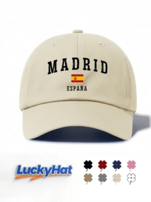 「MADRID ESPAÑA」西班牙國旗圖案印花棒球帽,多色結構休閒帽,送給朋友的絕佳禮物 - 馬德里 - 查看 9
