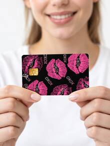 2 buah Stiker Kartu Kredit Motif Bibir Hitam & Merah Muda XOXO, Tahan Gores, Tahan Air, dan Anti Sidik Jari, Stiker Kartu DIY Romantis dan Personalisasi untuk Wanita & Pria, Kartu Bank, Kartu Kredit, Kartu Transportasi, Kartu Akses, Kartu Kampus, Perlindungan Privasi - Berbagai gaya - View 3