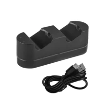 Dudukan Pengisian Ganda untuk 4 Kontroler, Dock Pengisian & Penyimpanan 2-in-1 untuk Kontroler Game P4/P4 Slim/P4 Pro, Pengisian Cepat 1,8 Jam, Indikator LED Merah Hijau, Input Micro USB - Hitam - View 7