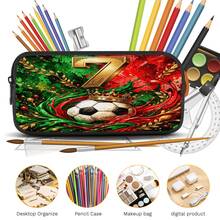 Gold Splatter Water 7# Crown Soccer Print 3 Pieces Set, Side Elastic Mesh Pocket Water Bottle Holder, Widened & Thickened Breathable Adjustable Shoulder Strap, Legend 7# Fan Sports Commute Fashion Storage Set - Printed Bag - View 2