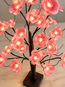 1PC 24 Lights 60CM Pink Plum Blossom Tree Lamp USB Battery Dual Use LED Artificial Plum Blossom Glowing Tree Light Wedding Path Decor Light Hotel Banquet Arrangement Light Romantic Atmosphere Tree Light Desktop Ornament Light Birthday Party Decoration Light - Yellow - View 11