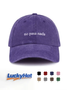 "No Pasa Nada" Spanish Letter Graphic Printed Baseball Cap, Multi-Color Washed Style Slogan Dad Hat For Men & Women - No Problem - View 9