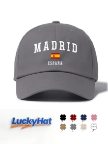 「MADRID ESPAÑA」西班牙國旗圖案印花棒球帽,多色結構休閒帽,送給朋友的絕佳禮物 - 馬德里 - 查看 14