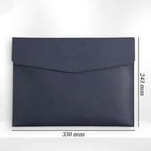 Leather A4 Document Bag, Student Exam Paper File Folder, Thickened Waterproof Material With Snap Button, Office Contract & Receipt Holder, Portable Large Capacity Handheld Document Bag - Single Piece - View 14