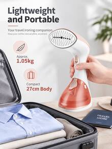 SOKANY Handheld Garment Steamer, 260ml Visible Tank, Stainless Plate, Vertical Wrinkle Remover - Baby Pink - View 7