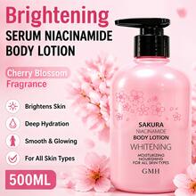 Premium Niacinamide Whitening Body Lotion 500ml - Cherry Blossom Scent Deep Moisturizing Essence, Even Skin Tone - Vitamin C - View 9