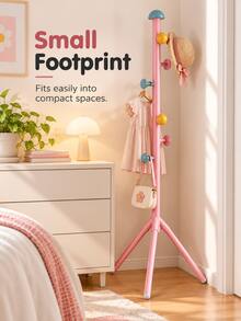 1pc, Small Floor Standing Coat Rack, 65 Inch High Coat Rack, Cute Mushroom Shape Design, High Aesthetic Decorative Style, Eye-Catching Appearance, Strong Load-Bearing Capacity, Easy And Convenient Installation, Dormitory Coat Rack, Bedroom Coat Rack, Office Coat Rack, Yard Temporary Coat Rack, Multi-Functional Shelf, Floor Standing Rack, Space-Saving Storage Organization, Suitable For Different Life Stages, Birthday Gift, Graduation Gift, Anniversary Item, Christmas Gift, Halloween Decoration - View 7