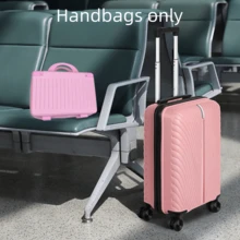 2pcs/Set Koper Kabin 20" dengan Tas Kosmetik 14", Koper Beroda Hard Shell dengan Kunci dan Roda Putar, Rose Gold, Biru, Hitam, Merah Muda - Berwarna merah muda - View 6