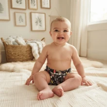 THE BABY SHOP Pañal de Tela Reutilizable con Diseño y Broches Ajustables para Bebé – Lavable y Ecológico - Multicolor - Ver 3