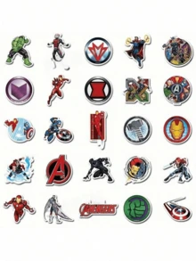 FUNISM 50 Pcs/Set Avengers Stickers, Superhero Waterproof Vinyl Stickers, , , Giant, Cartoon Sticker Set, For Water Bottles, Laptops, Skateboards, Luggage, Birthday Party Gifts - Multicolor - View 2