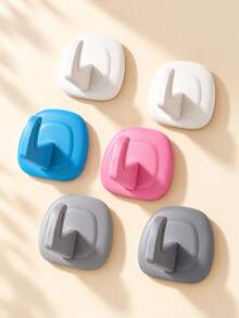 No-Drill Seamless Wall Hooks, Multi-Color Strong Adhesive Hooks, Entryway Bedroom Small Item Storage Hooks - One Size - View 1