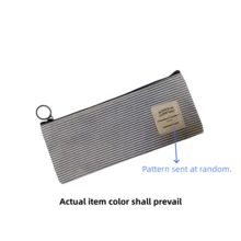 Creative Fresh Striped Oxford Cloth Pencil Case Storage Bag Stationery Box Pencil Pouch Makeup Bag Student Pencil Bag - Multicolor - View 7