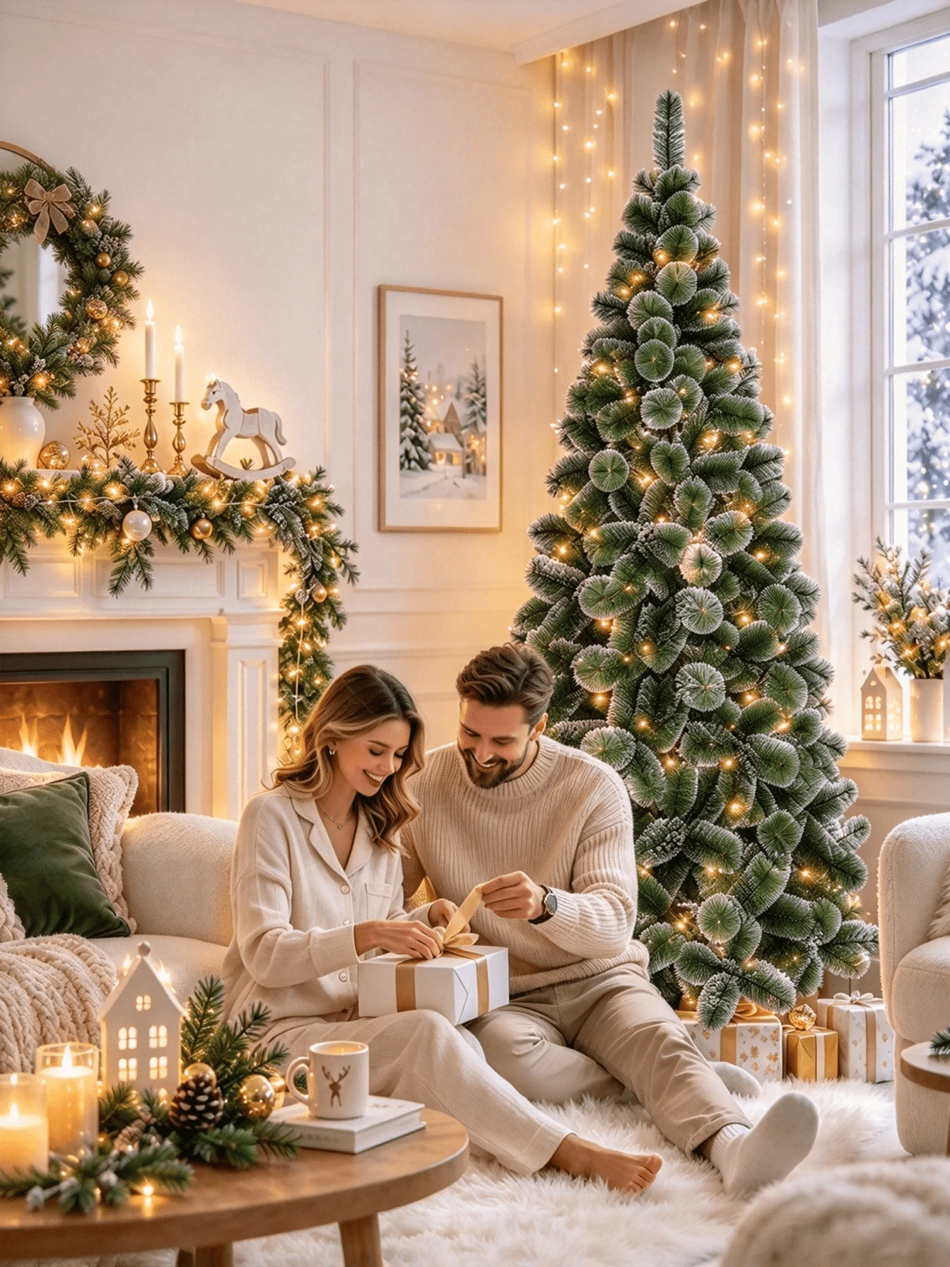Snow-Dusted Artificial Christmas Tree In Multiple Sizes. Boasts Dense, Fluffy Branches With Natural, Realistic Snow Effect. Comes With A Stable Stand For Easy Assembly. Great For Home And Shop Decor To Build A Rich Christmas Vibe. - Multicolor - View 1