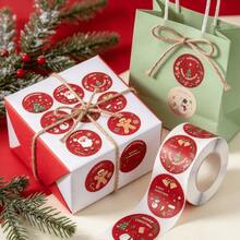 500pcs Cartoon Christmas Theme Gift Labels Stickers Self-Adhesive Gift Packaging Labels Handmade DIY Sealing Stickers (Random Color/Style) - one-size - View 1