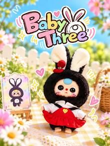 cureplaneta Baby Three - Hộp mù bông chủ đề thỏ dễ thương (không nhồi bông) - Hộp bí ẩn hợp thời trang - Xem 6
