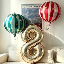 40 Inch White Gold Number Foil Balloons With 4D Balloons, Number 0-9 Set Including Ribbon, Straw, Pom Pom, Suitable For Circus Party, Birthday Celebration, Baby Shower, Confession Ceremony, Anniversary, Vintage Theme Party Decoration Props Balloons - View 9