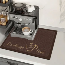 1 buah Alas Bar Kopi - Cepat Kering, Sangat Lembut, Terbuat dari Tanah Diatom, Alas Pengeringan Peralatan Dapur Tahan Panas dengan Desain "Bar Kopi", Sangat Cocok untuk Meja Dapur dan Meja Makan, Melindungi Meja Dapur, Alas Kopi - MultiWarna - View 4