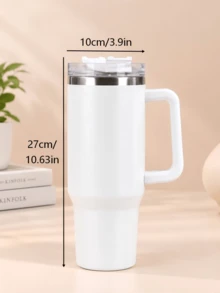 1200ml Double-Layer Stainless Steel Vacuum Insulated Water Bottle, Suitable For Outdoor Sports And Automotive Use, Comes With Large Capacity Cup And Plastic Straw - Multicolor - View 2