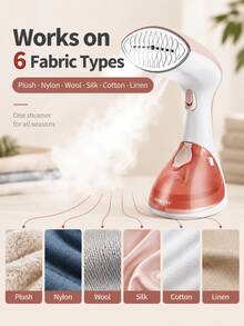 SOKANY Handheld Garment Steamer, 260ml Visible Tank, Stainless Plate, Vertical Wrinkle Remover - Baby Pink - View 6
