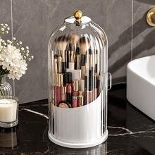 Dust-Proof Makeup Brush Storage Rack With Transparent Lid, Large Capacity Desktop Cosmetic Organizer, Suitable For Lipsticks And Beauty Tools - Multicolor - View 7